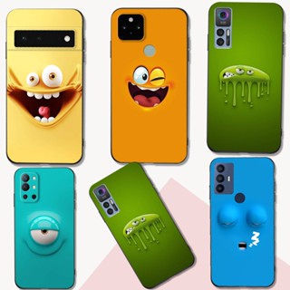 เคสโทรศัพท์มือถือ ซิลิโคนนิ่ม Tpu ลายการ์ตูนหน้ายิ้มน่ารัก สีดํา สําหรับ ZTE Blade A5 2019 2020 A51