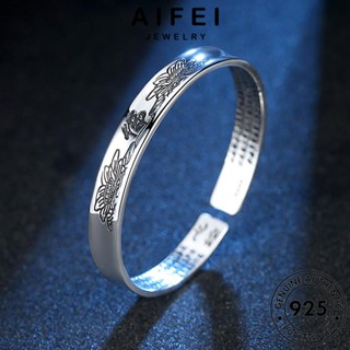 AIFEI JEWELRY เกาหลี ผู้หญิง ต้นฉบับ กำไล ผู้หญิง พระสูตรหัวใจ แฟชั่น แท้ เครื่องประดับ กำไลข้อมือ เครื่องประดับ Silver เงิน 925 B163