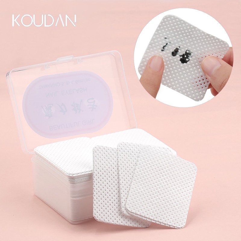 Koudan แผ่นเช็ดทําความสะอาดเล็บเจล อะคริลิค ยูวีเจล 100 ชิ้น