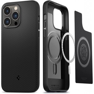 Spigen Mag Armor (MagFit) เคสโทรศัพท์มือถือ ผิวด้าน สีดําด้าน สําหรับ iPhone 14 Pro Max 14 Pro Max (2022)