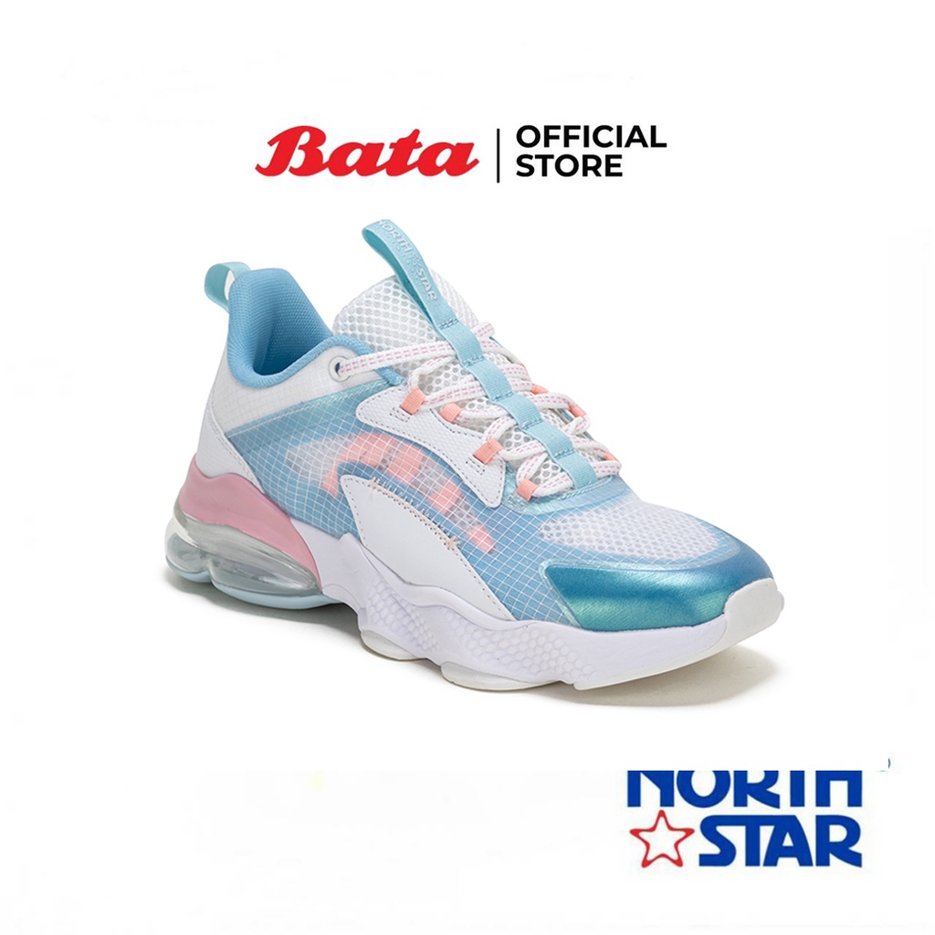 Bata บาจา ยี่ห้อ North Star รองเท้าผ้าใบสนีคเกอร์แฟชั่น แบบผูกเชือก ดีไซน์เก๋ สำหรับผู้หญิง สีฟ้า 5809229 (cinderbella)