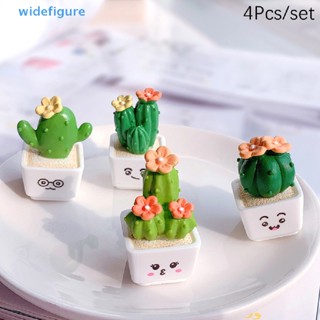 Widefigure โมเดลต้นกระบองเพชรอวบน้ําจิ๋ว 1:12 สําหรับตกแต่งบ้านตุ๊กตา 4 ชิ้น