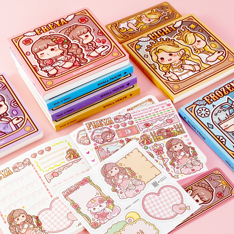 Small Mochi Magic Series Square Notebook Small Mochi Cute Girl Word Notebook Plus Student Cartoon Square Handbook Grid Notebook Diary Learning Notebook Portable Schedule Notepad Square Notebook