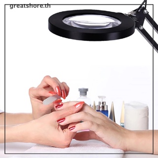 Greatshore โคมไฟตั้งโต๊ะ LED 3 สี 5X ขนาดใหญ่ ชาร์จ USB สําหรับตกแต่งเล็บ TH