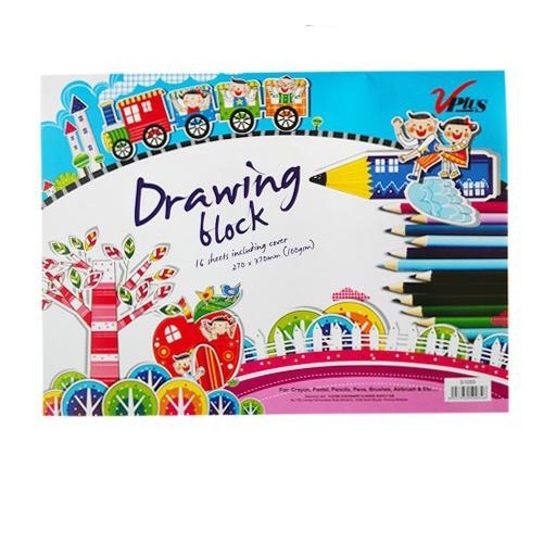 - 16 แผ่น DRAWING BLOCK /VPLUS DRAWING BOLCK / BUKU LUKISAN
