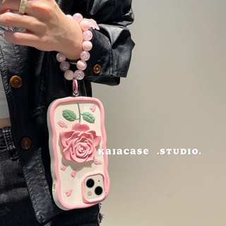 เคสโทรศัพท์มือถือ กันกระแทก ลายดอกกุหลาบ สีชมพู สไตล์เกาหลี สําหรับ Apple Iphone 14promax 13 12 11 14pro 13pro 14