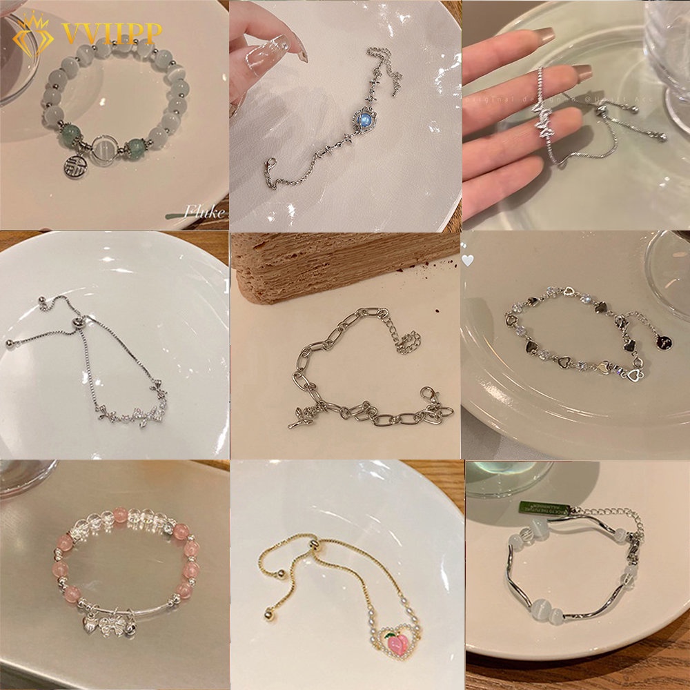 เครื่องประดับ สร้อยข้อมือโชคเกอร์ เงิน Y2K จี้ผีเสื้อคริสตัล สไตล์วินเทจ แฟชั่นคู่รัก สําหรับผู้หญิง