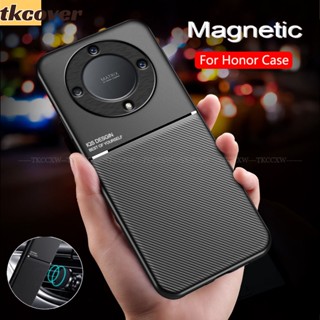 เคสโทรศัพท์มือถือหนังนิ่ม กรอบแม่เหล็ก สําหรับ Honor X9a X8a X8 X9 5G X6 Magic 5 Lite 70 Pro