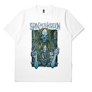 เสื้อยืดแขนสั้นเสื้อยืด พิมพ์ลายวง BMTH Ghost สีขาวS-5XL