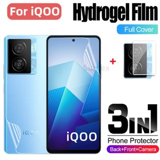 3in1 ฟิล์มไฮโดรเจลใส กันรอยหน้าจอ ด้านหลัง ป้องกันเลนส์กล้อง สําหรับ Vivo iQOO Z7 Z7X 5G Vevo iQOOZ7 iQ00 27 Z7 X V2272A 2023 5G