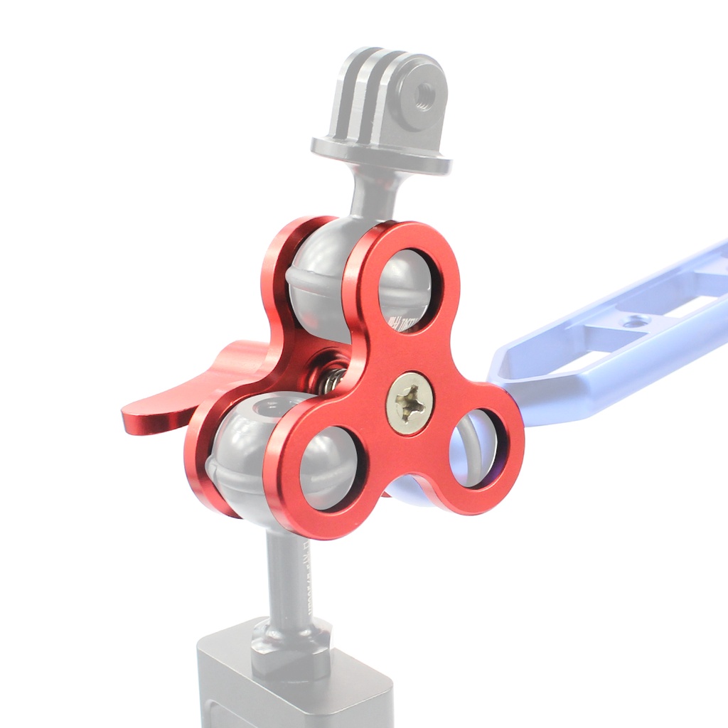 Feichao ไฟดําน้ํา Arm Ball Fixture คลิปผีเสื้อ Triple Clamp Mount อะแดปเตอร์อลูมิเนียมเข้ากันได้กับ GoPro 13/12/11 Action Camera