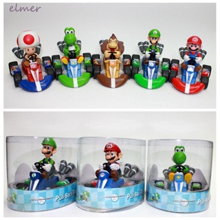 Elmer โมเดลฟิกเกอร์ PVC รูปการ์ตูน Super Mario Monkey Dragon Kart ของเล่นสําหรับเด็ก