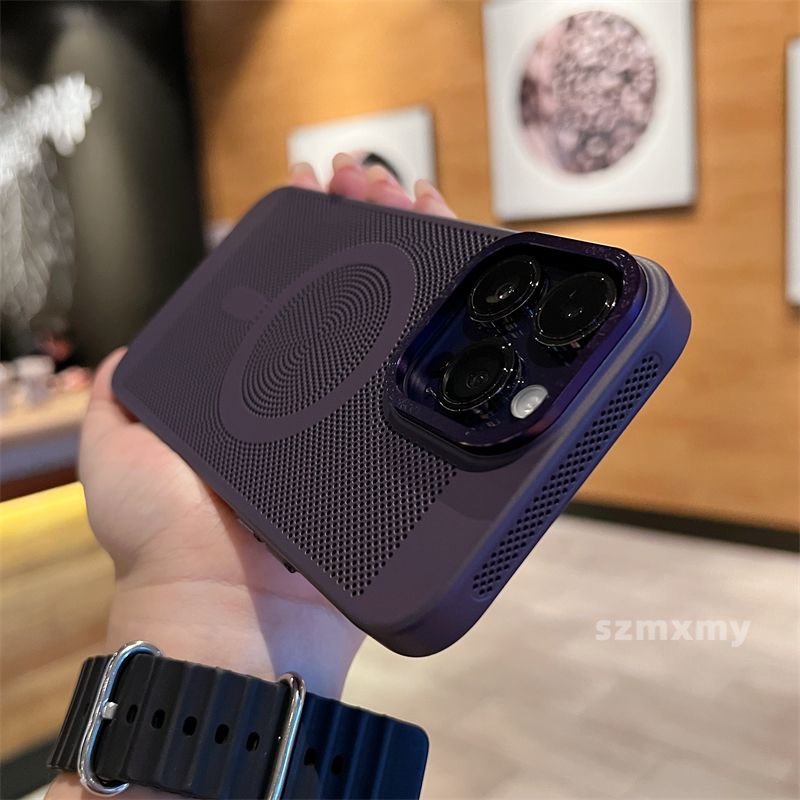 หรูหราเดิมสไตล์ใหม่ระบายอากาศแม่เหล็กปกคลุมสําหรับ ไอโฟน 16 15 14 13 11 12 มือโปร สูงสุด บวก ช็อก-การพิสูจน์ ความร้อนรังสีกรณีโทรศัพท์