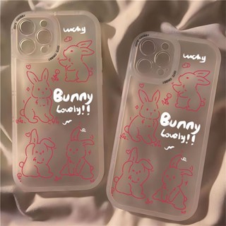 Line Rabbit Phone Case For Iphone13/14promax Phone Case for iphone 11/12 Transparent 7/8Plus Cartoon XR/X s