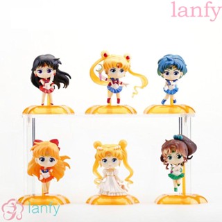 Lanfy โมเดลตุ๊กตาฟิกเกอร์เซเลอร์มูน Q Version Tsukino ของเล่น สําหรับเก็บสะสม