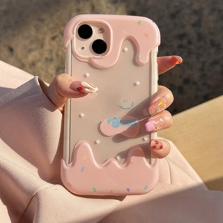 เคสโทรศัพท์มือถือแบบใส ลายการ์ตูนหมีไอศกรีม สตรอเบอร์รี่ 3D น่ารัก สําหรับ iPhone 14 Pro Max iPhone 11 12 13 Pro Max