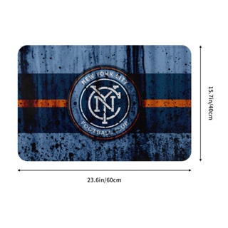 พร้อมส่ง พรมเช็ดเท้า ผ้าสักหลาด ลายโลโก้ New York City FC กันลื่น ดูดซับน้ําได้ดี แห้งเร็ว 16x24 นิ้ว สําหรับห้องน้ํา ห้องนั่งเล่น โซฟา ห้องนอน