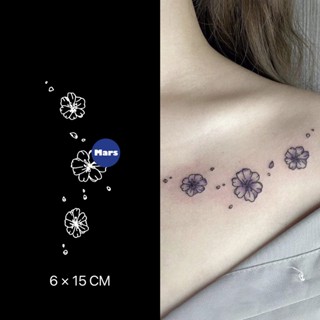 【Mars Tattoo】ใหม่ สติกเกอร์รอยสักชั่วคราว ลายดอกไม้ กึ่งถาวร 2 สัปดาห์ ติดทนนาน C032