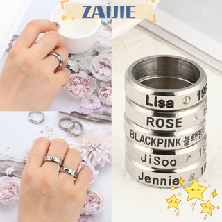 ZAIJIE New Jewelry BLACKPINK Stainless Steel Ring Fashion Titanium Surrounding Korean Girl Group Idol Same Paragraph