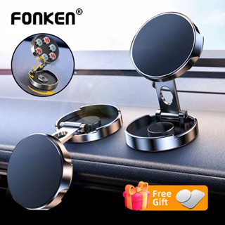 Fonken อุปกรณ์เมาท์ขาตั้งแม่เหล็ก GPS ทรงกลม พับได้ หมุนได้ สําหรับวางโทรศัพท์มือถือทุกรุ่น