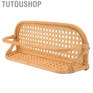 Tutoushop Rattan Hanging Rack  Rattan Wall Shelf Hand Crafted  for Bedroom