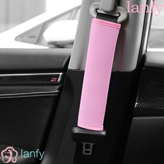 Lanfy ปลอกหุ้มเข็มขัดนิรภัย โพลีเอสเตอร์ ใส่สบาย หลากสี สําหรับผู้ใหญ่ และเด็ก 2 ชิ้น