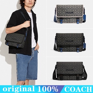 COACH cc074 League กระเป๋าสะพายไหล่ผู้ชาย/กระเป๋าสะพายข้าง/คลาสสิกลำลอง/ผ้าใบ