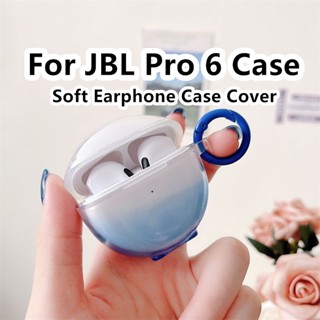 เคสหูฟัง แบบนิ่ม ไล่โทนสีฟ้า และสีเหลือง สําหรับ JBL Pro 6 Pro 6