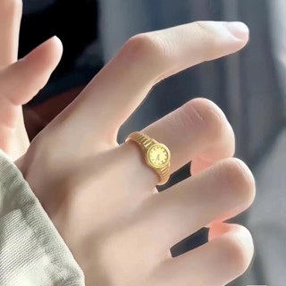 Sense Of Design แหวนนาฬิกาข้อมือ แบบยืดหยุ่น รูปทอง ปรับได้ เหมาะกับทุกเพศ