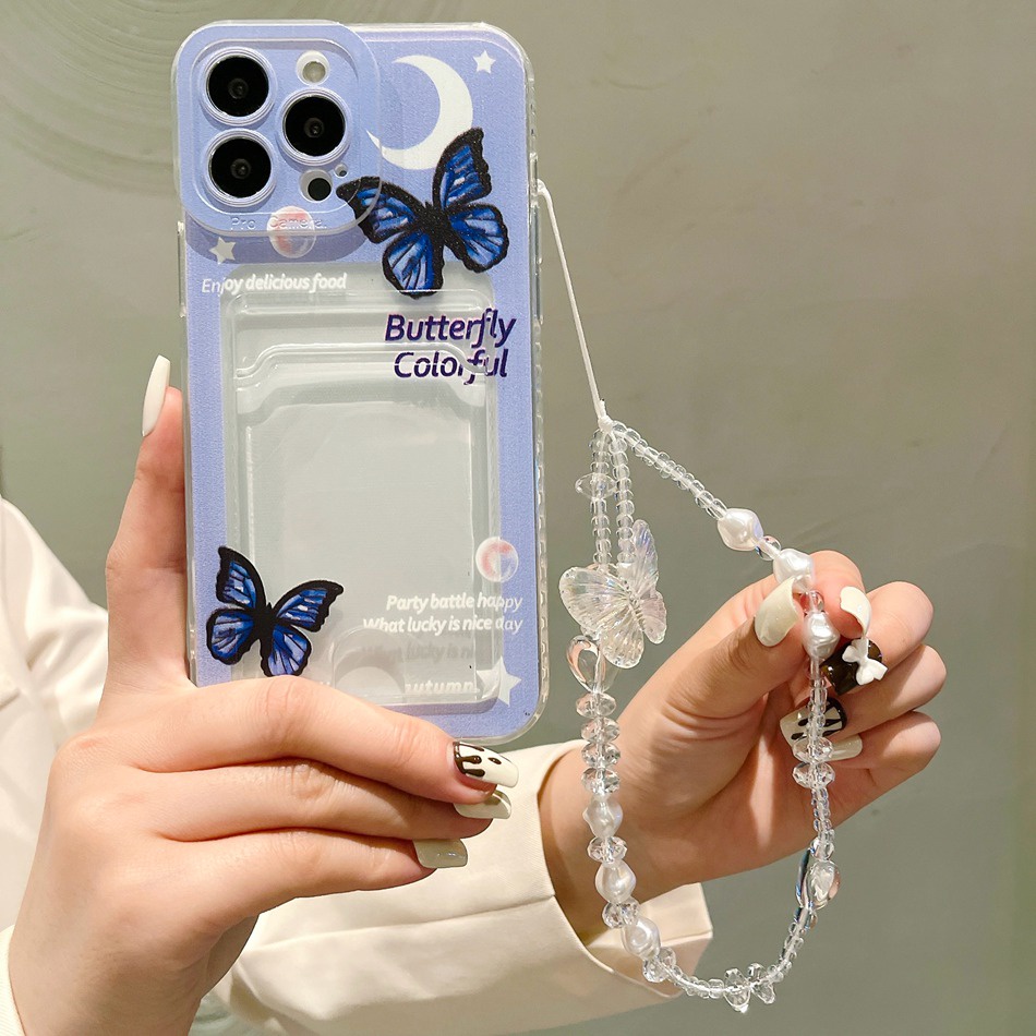 เคสโทรศัพท์มือถือนิ่ม แบบใส ลายผีเสื้อ พร้อมช่องใส่บัตร สําหรับ Huawei Y61 Y7A Y6P Nova 10 9 SE Y60 Y90 3i 4e 7i Y6s Y6 Y7 Pro Y9 Y9 Prime 2019