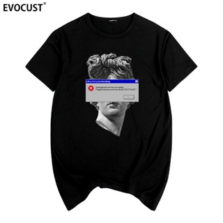 TOP CTเสื้อยีด รูปปั้น Michelangelo เดวิดพิมพ์ตลกฮิปฮอปฮาราจูกุเสื้อยืดผ้าฝ้ายผู้ชายเสื้อยืดใหม่ TEE TSHIRT ผู้หญิง