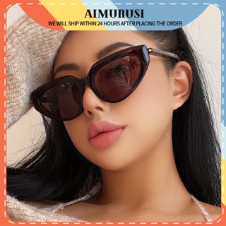 (AIMURUSI) แว่นกันแดด ทรงสามเหลี่ยม ตาแมว สไตล์ยุโรป และอเมริกา เทรนด์ข้ามพรมแดน ม่านบังแดด ทรงเว้า สําหรับผู้หญิง