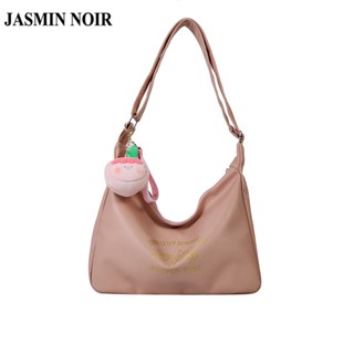 Jasmin NOIR กระเป๋าสะพายไหล่ กระเป๋าถือ หนัง PU เรียบง่าย สําหรับสตรี