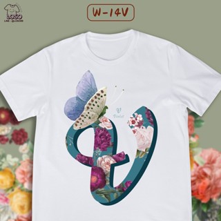 เสื้อลายตัวอักษร ABC BLOSSOM ดอกไม้ (V W X)