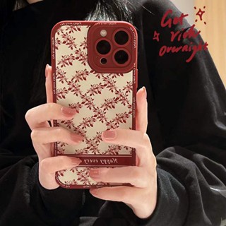 Vintage Wine Red Flower Phone Case For Iphone13promax Apple 12 Phone Case for iphone 11 Silicone Xs Soft Case 7P All-Inclusive 8