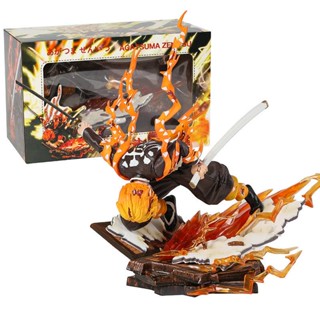 โมเดลฟิกเกอร์ PVC รูปปั้น Demon Slayer Zenitsu Agatsuma Battle Ver Light Up ของเล่นสําหรับเด็ก