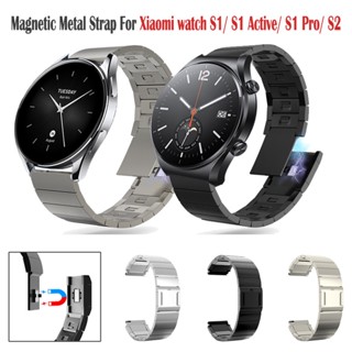 สายนาฬิกาข้อมือ สเตนเลส แม่เหล็ก สําหรับ Xiaomi Mi Watch Color 2 Xiaomi Watch S2 S1 Pro Active Smart Watch Band