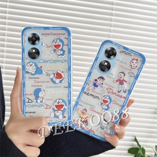 เคสโทรศัพท์มือถือ TPU นิ่ม ปิดด้านหลัง ลายการ์ตูนโดราเอมอนน่ารัก สีฟ้า สําหรับ OPPO A58 OPPOA58 4G 2023