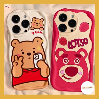 เคสโทรศัพท์มือถือ TPU ขอบโค้ง ลายหมีพูชน่ารัก 3D สําหรับ OPPO A17 A78 A17K A12 A58 A16 A95 A15 A57 A7 A5s A54 A3s A16K A96 A76 A16s A15s A74 A52 A12E A5 A9 A53 A31 A72 A55 F11 เคส