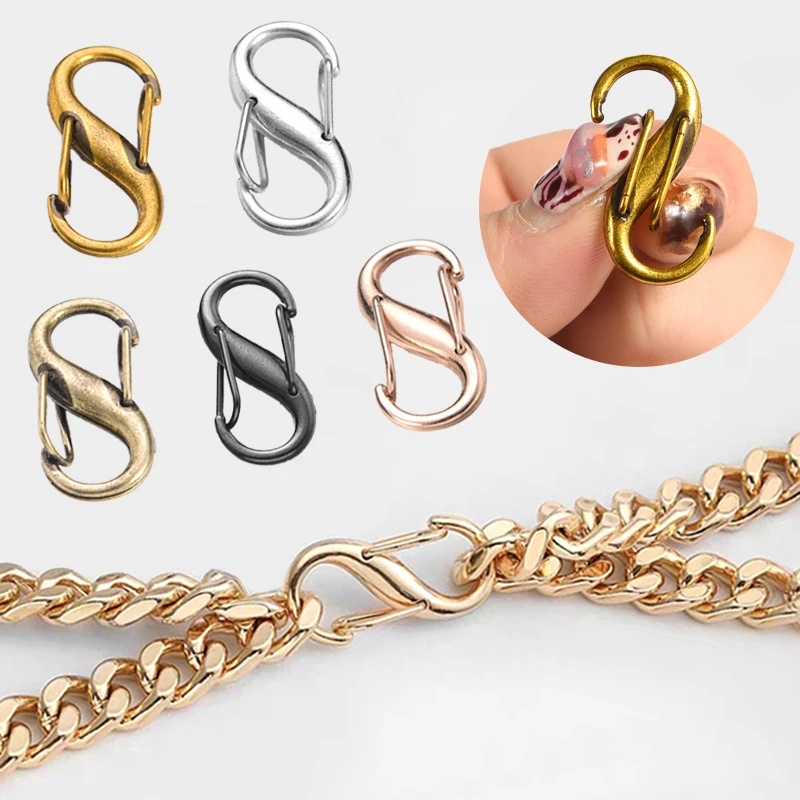 คลิปตะขอโลหะ รูปตัว S ถอดได้ ทนทาน สําหรับซ่อมแซมกระเป๋าสะพายไหล่