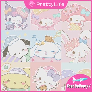 SANRIO 【PL】ภาพวาดปักครอสสติตช์คริสตัล รูปการ์ตูนแมว Hello Kitty 5D ขนาด 30X30 ซม. สําหรับตกแต่งบ้าน DIY