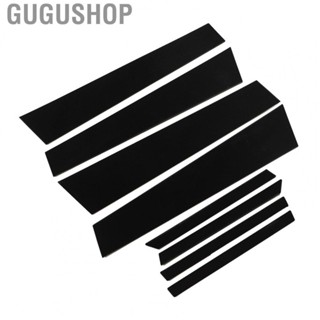 Gugushop Window Pillar Posts  Effective Protection Glossy Black 8PCS Exterior Side Door Window Trim Perfect Match Fashionable  for Car