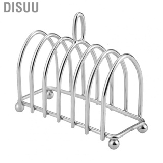 Disuu Toast Bread Rack Holder  Portable Handle Stainless Steel Easy To Clean 6 Slice Toast Rack Rustproof  for Restaurants