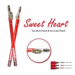 Sweet Heart Eye Brow Pencil &amp; Eye Liner Pencil + Sharpener สวีทฮาร์ท ดินสอเขียนคิ้ว มีกบเหล่า