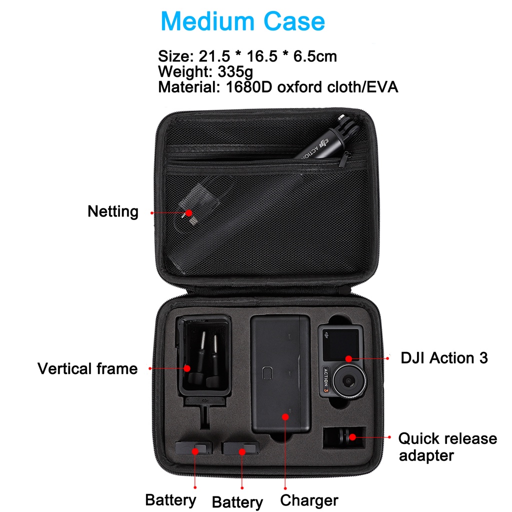 กระเป๋าเคสแข็ง สําหรับกล้อง DJI Osmo Action 3/4 DJI Action 3/4