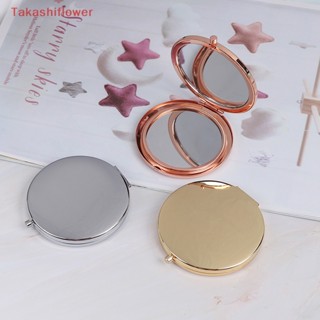 (Takashiflower) Vintage alloy compact pocket mirror folded makeup cosmetic mirror magnifying