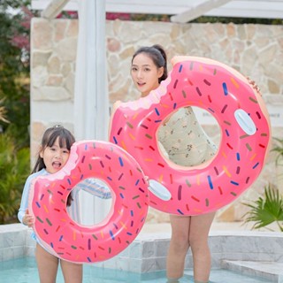 Inflatable Swimming Ring for Parent-child Pink Donut Baby Girl Floating Ring Adult Life Saving Ring Thicken Lifebuoy