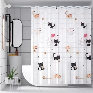 ม่านห้องน้ำ ขนาด180X180cm กันอาบน้ำ เป็นแบบพลาสติก กันน้ำกันความชื้นไม่เป็นเชื้อราใช้ในห้องน้ำ พร้อมส่ง