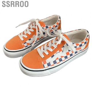 Ssrroo Canvas Shoes   Slip Bright Color Lace Up Sneakers  for Daily Wear