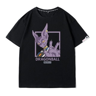 Dragon Ball God of Destruction Beerus เสื้อยืดแขนสั้นผู้ชายและผู้หญิง ดีไซน์แฟชั่นทันสมัย